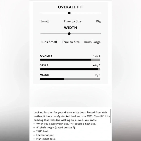 Madewell Rosie Ankle Boots Classic Black Leather Booties - Picture 12 of 12